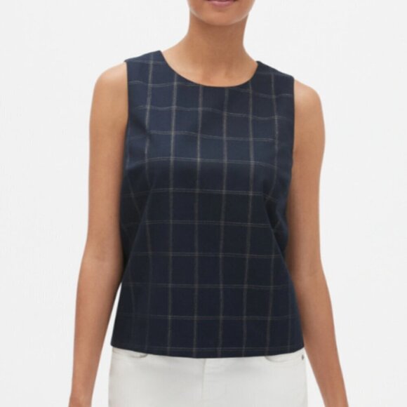 NWT BANANA REPUBLIC | Plaid Shine Shell Tank Top | Sz. M - Picture 1 of 7